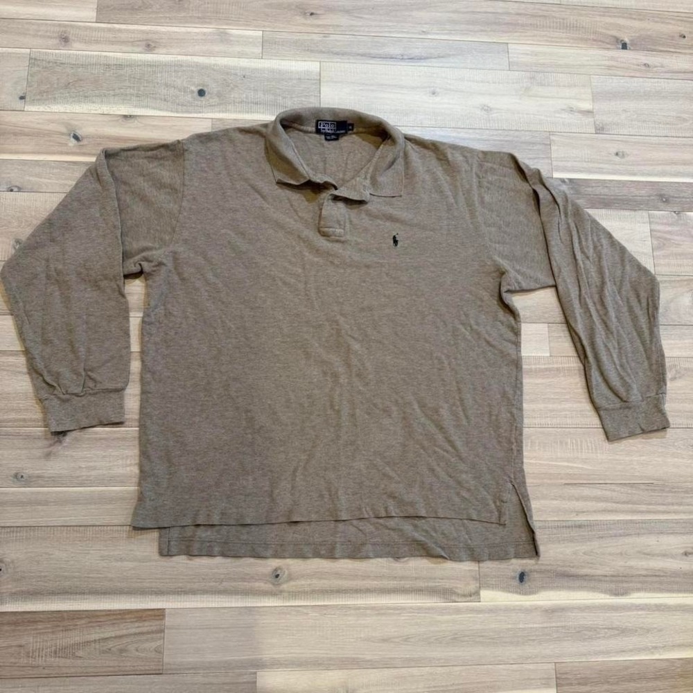 Ralph Lauren Polo long sleeve shirt in beige polo sz XL